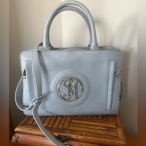 Steve Madden crossbody satchel purse periwinkle‎ gray NEW